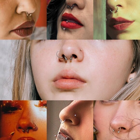 8Pcs Gold 16G Surgical Steel Horseshoe Nose & Cartilage Piercing Rings, 6-12mm - Picture 6 of 6